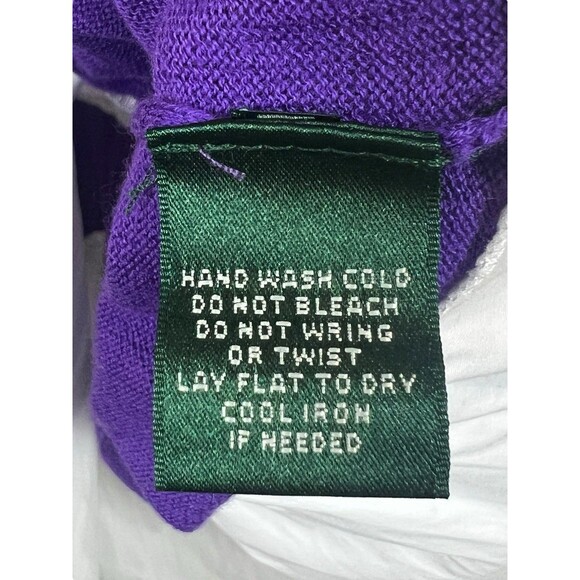 Lauren Ralph‎ Lauren 1X Plus Sweater Tunic Purple V-Neck Knit Top Shirt Hem NWT - Picture 8 of 11